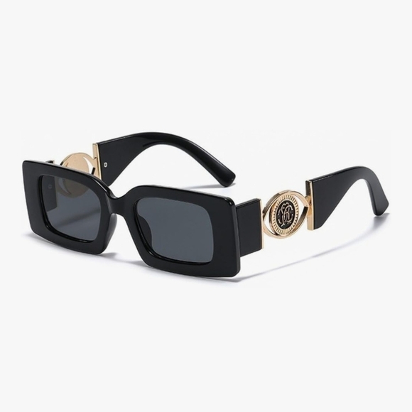 Source Unknown Accessories - Elegant Black Rectangular Womens Sunglasses